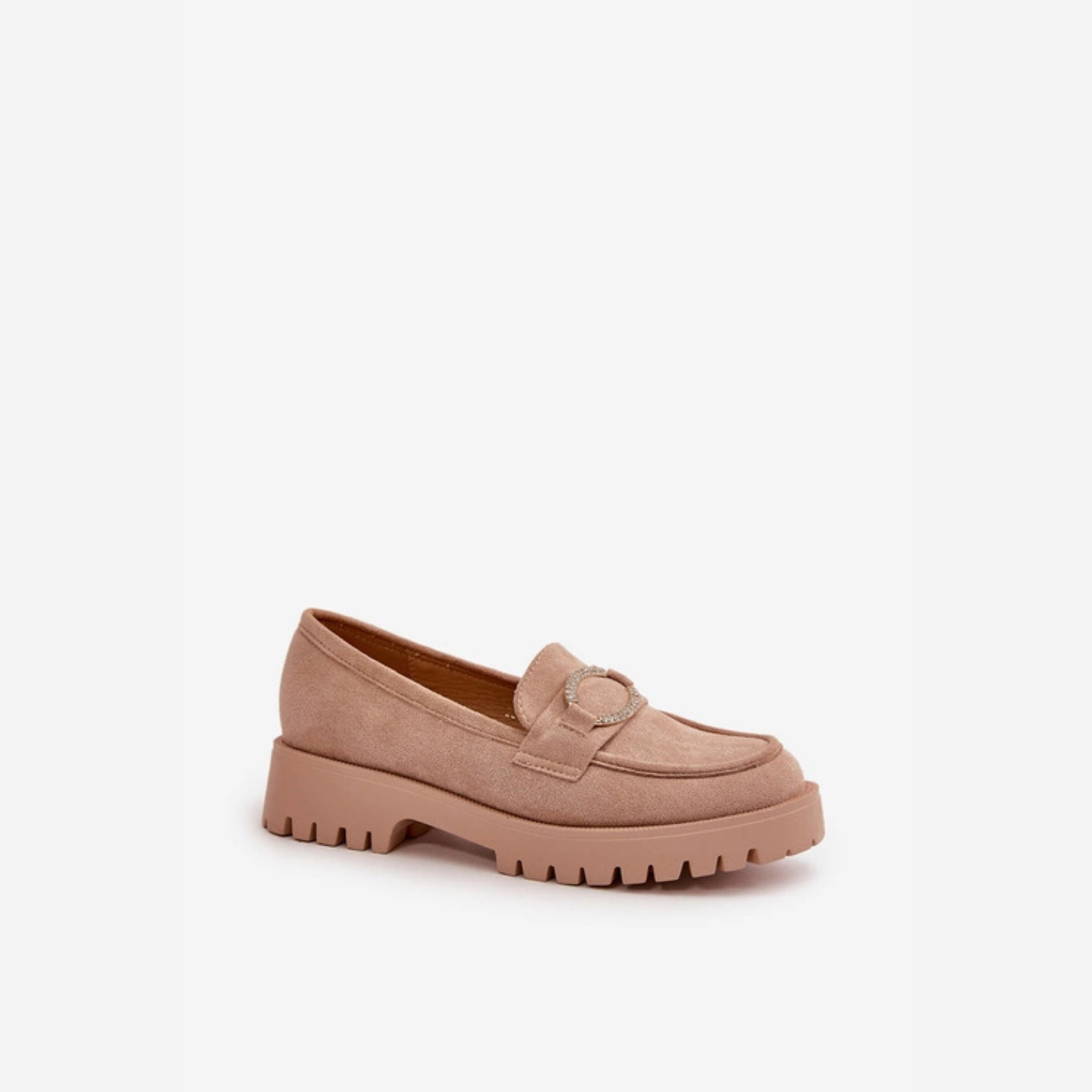 Loafers femmes – en cuir avec boucle métallique ronde