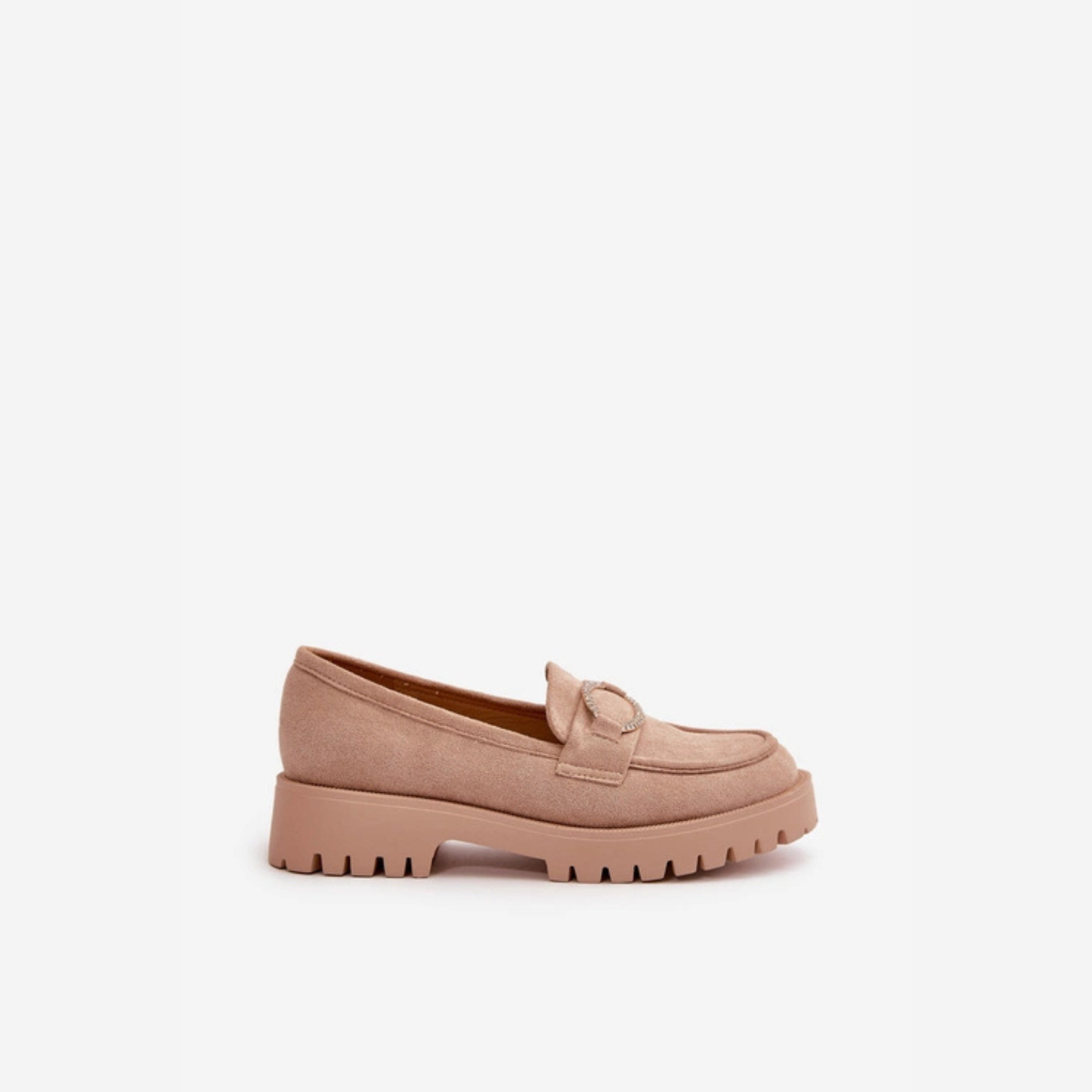Loafers femmes – en cuir avec boucle métallique ronde