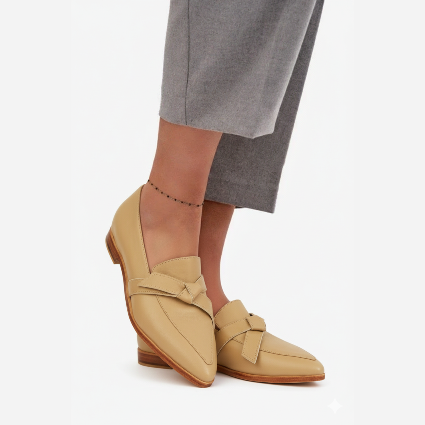 Mocassins Cuir Véritable – avec un nœud élégant àl’avan