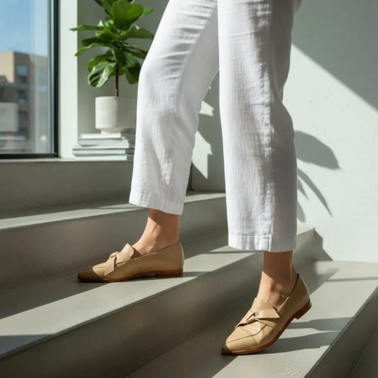 Mocassins Cuir Véritable – avec un nœud élégant àl’avan