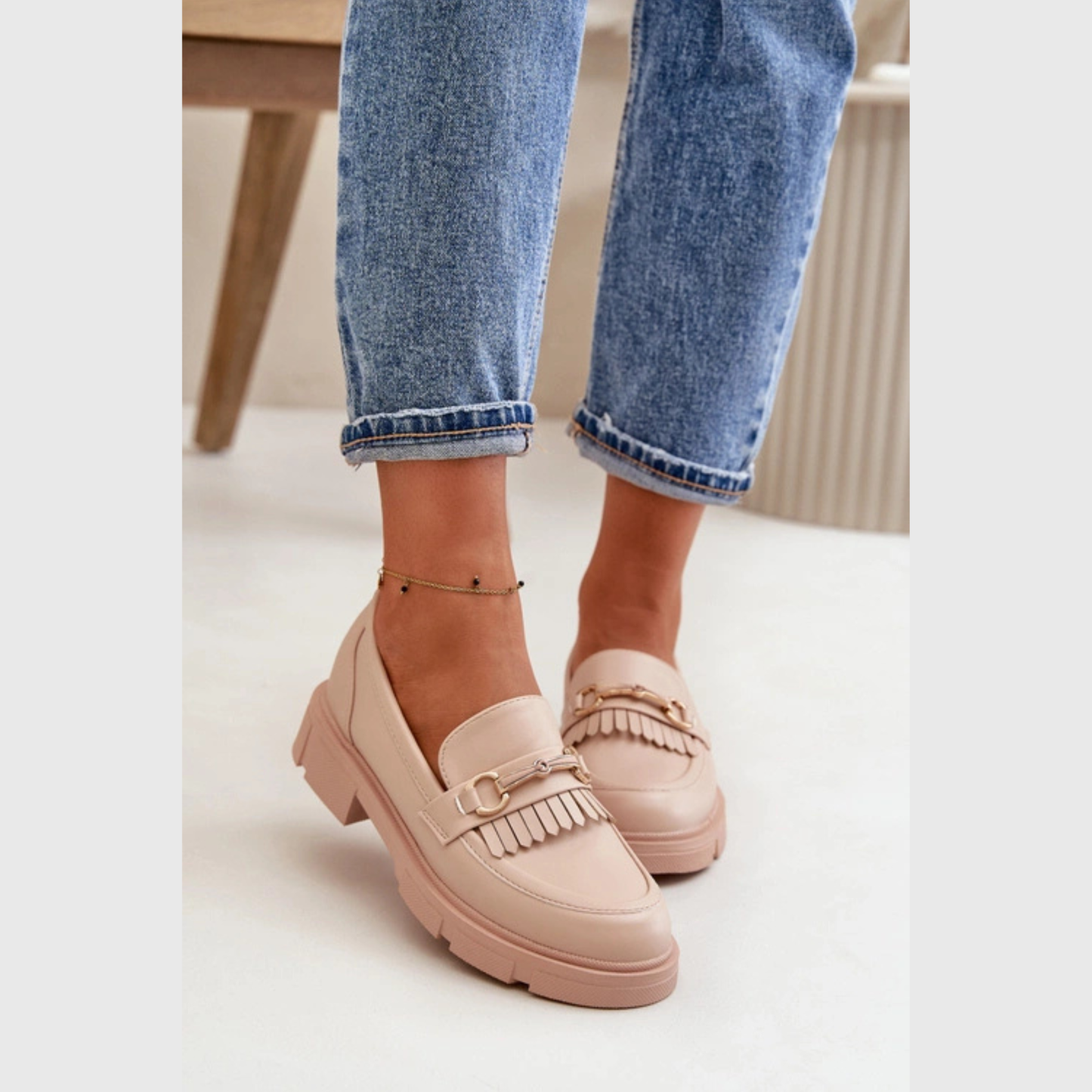 Loafers en cuir Détail Métallique – Style Moderne Confort