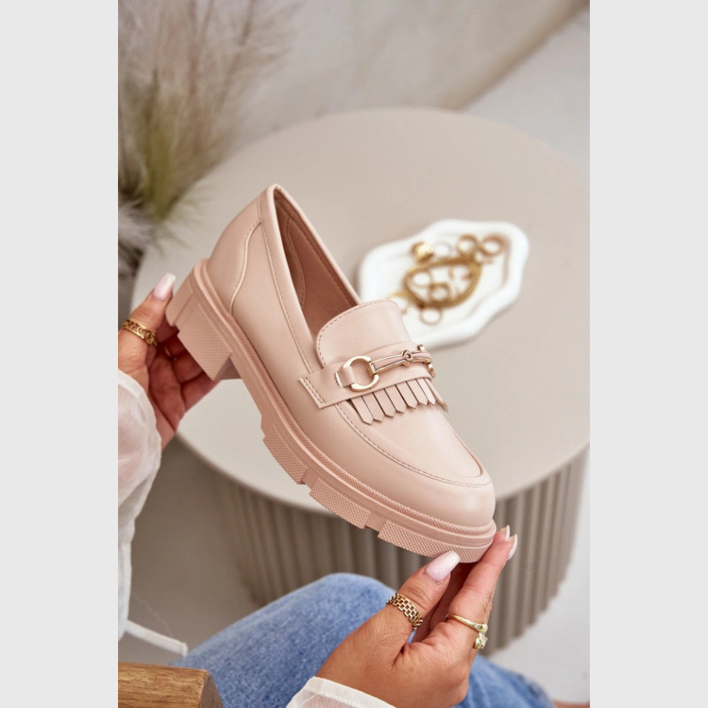 Loafers en cuir Détail Métallique – Style Moderne Confort