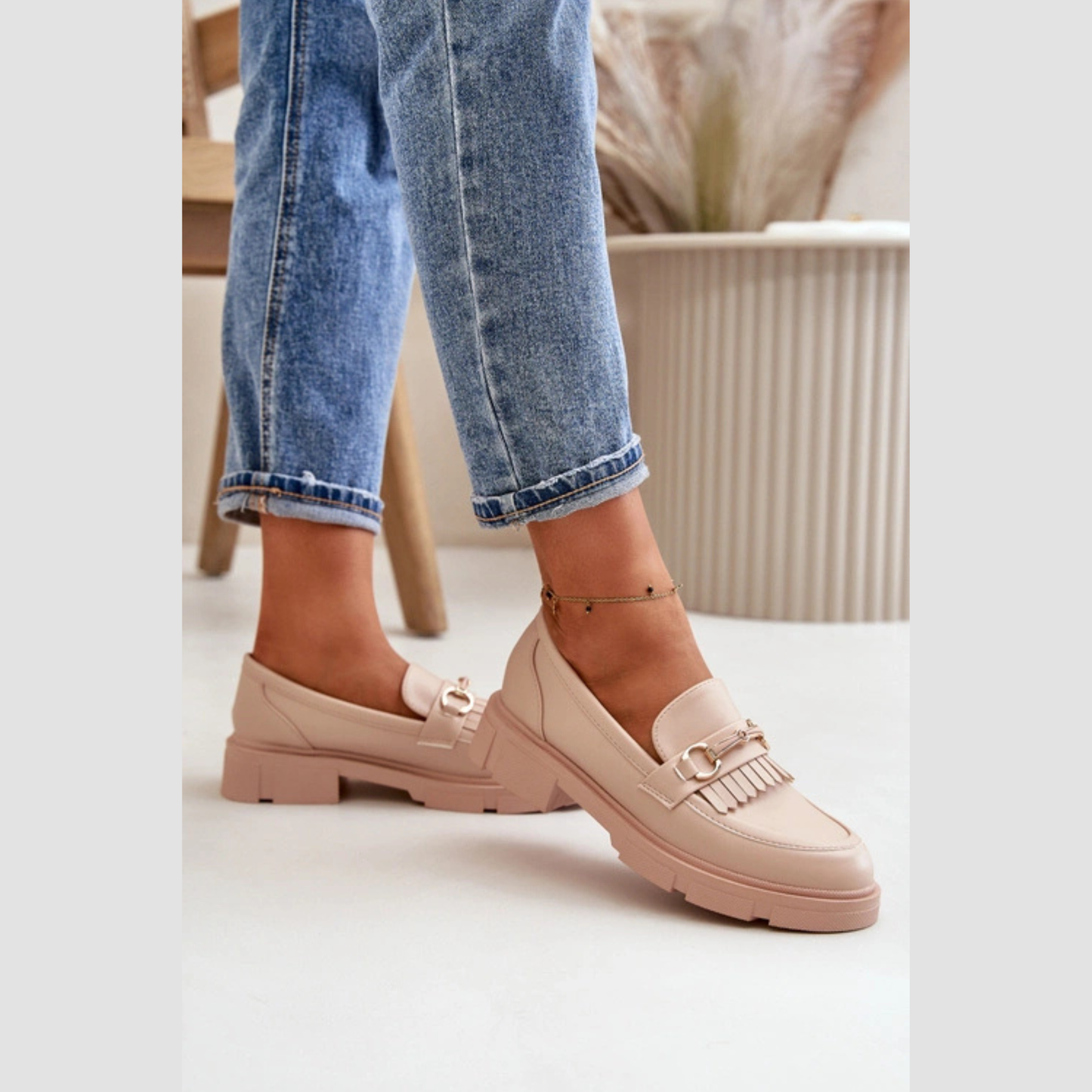 Loafers en cuir Détail Métallique – Style Moderne Confort