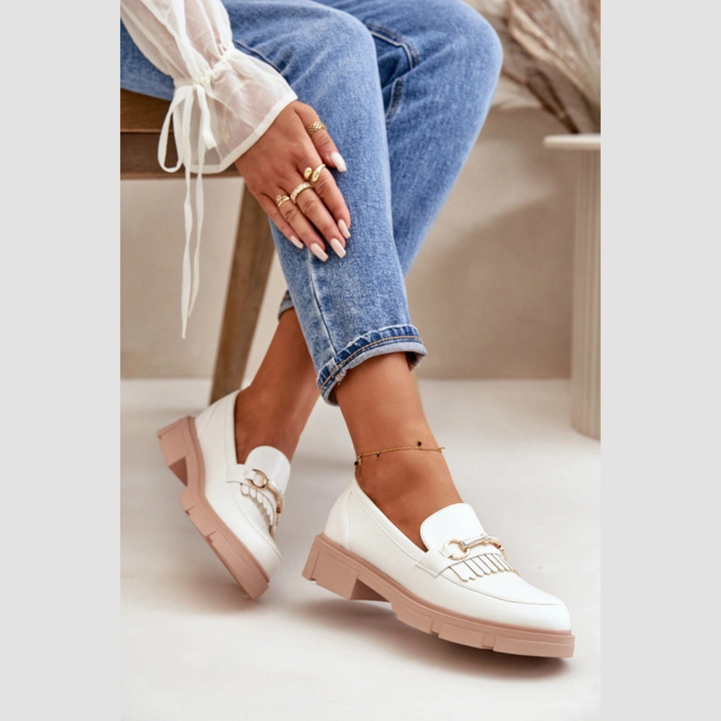 Loafers en cuir Détail Métallique – Style Moderne Confort