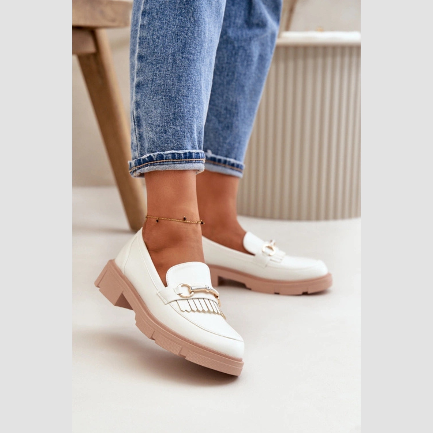 Loafers en cuir Détail Métallique – Style Moderne Confort