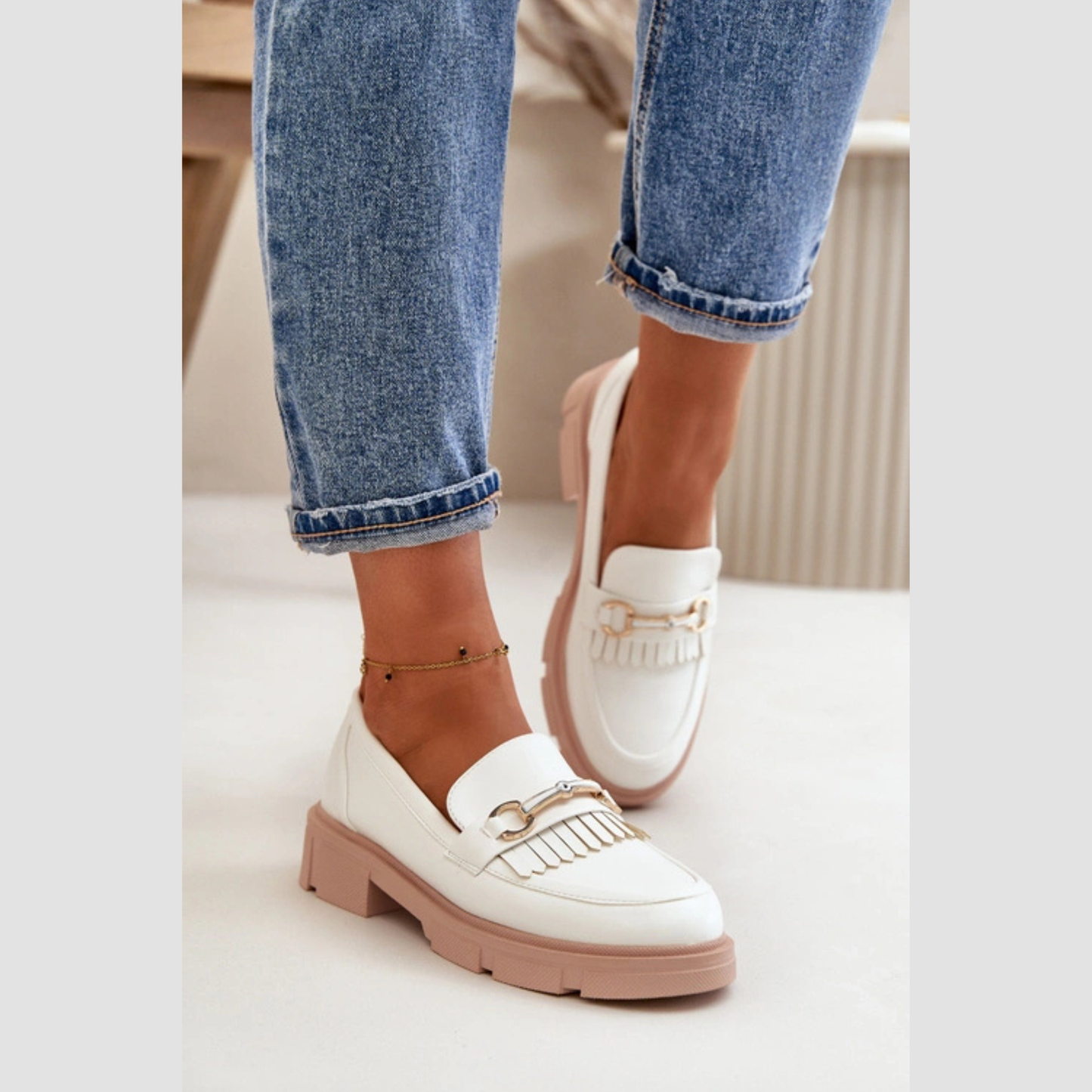Loafers en cuir Détail Métallique – Style Moderne Confort