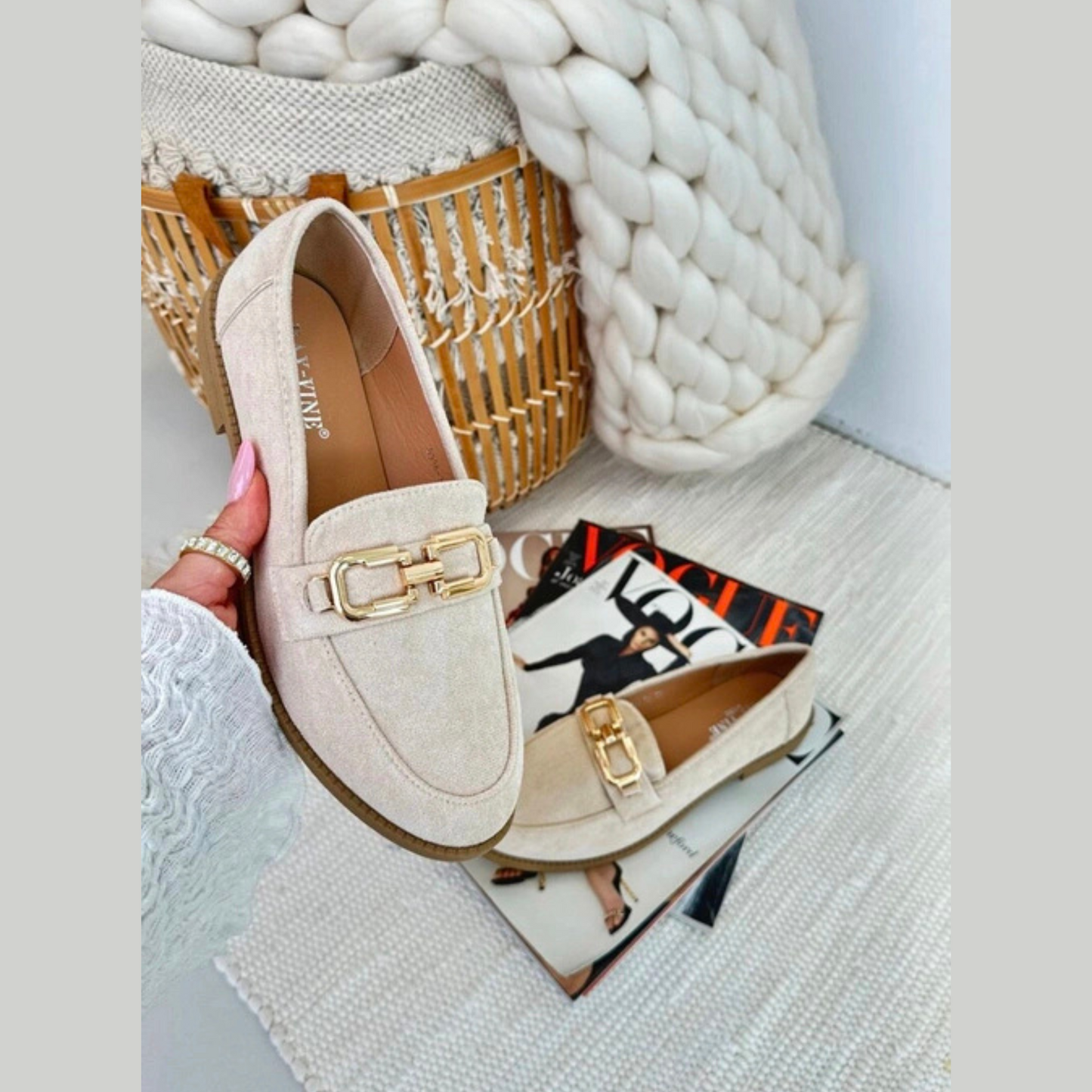 Mocassins cuir véritable avec détails en métal