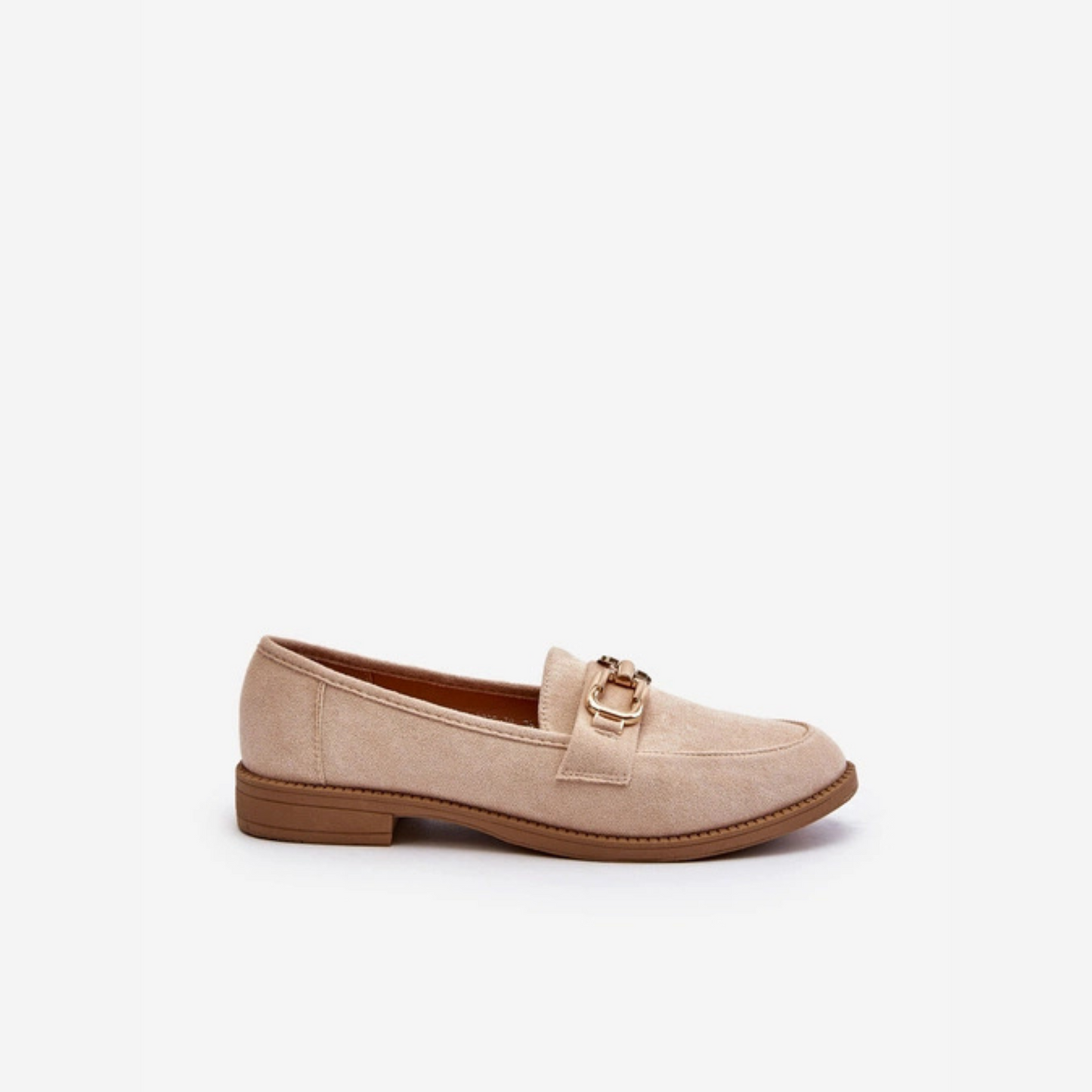 Mocassins cuir véritable avec détails en métal