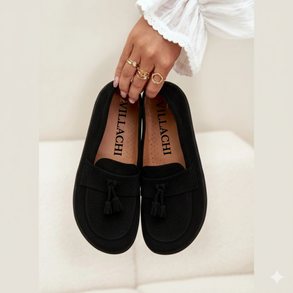 Mocassins légères confortables semelle fine pompons à l'avant