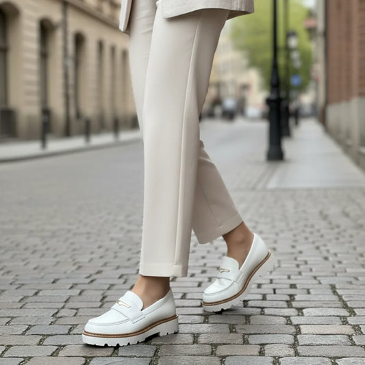Loafers Chunky femmes cuir – épais Semelle de haute qualité