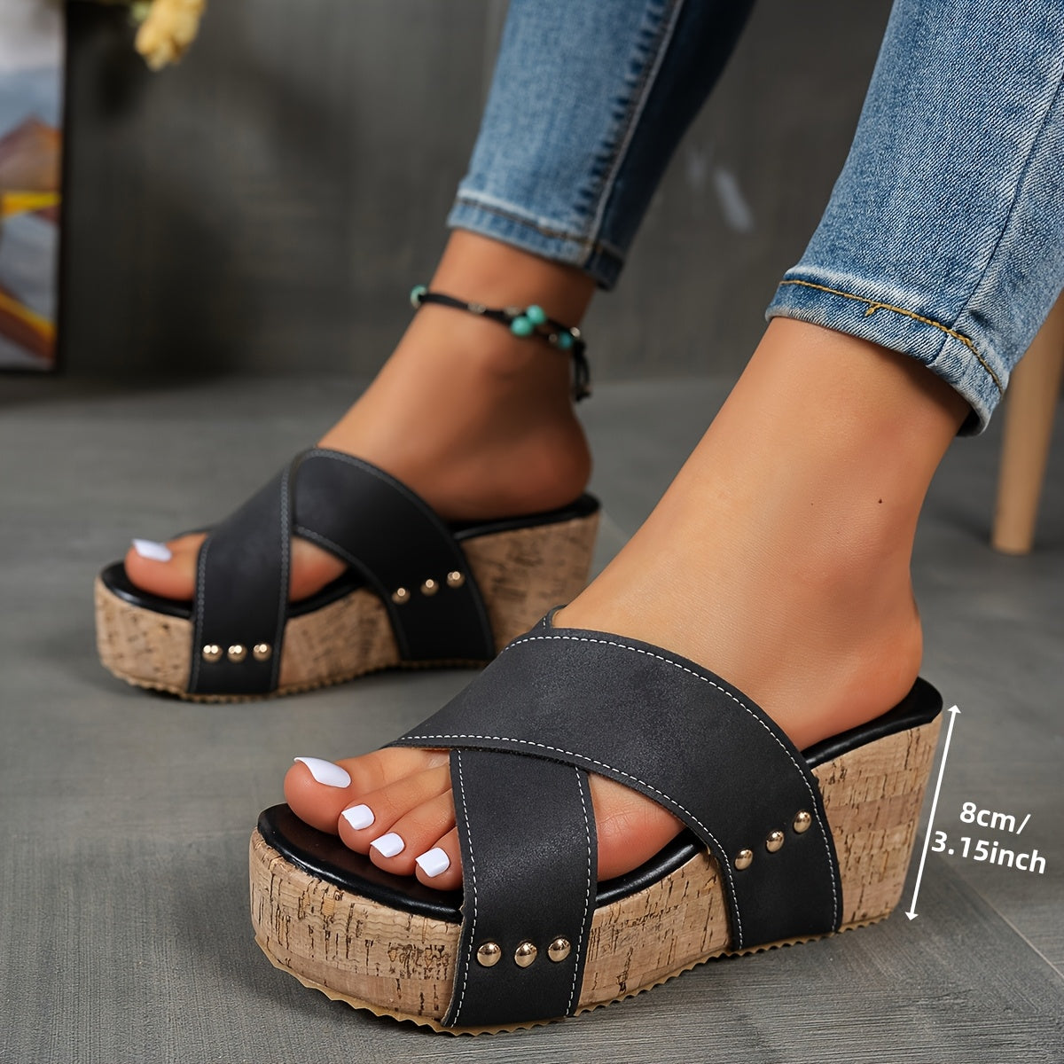 Sandales plateforme femme, style rétro