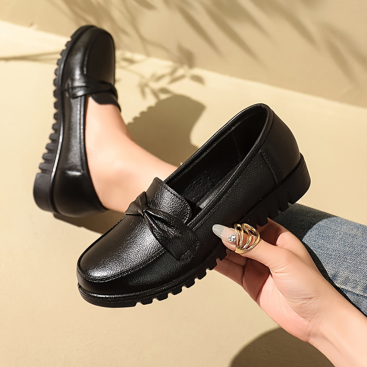 Chaussures plates à enfiler, confort chic