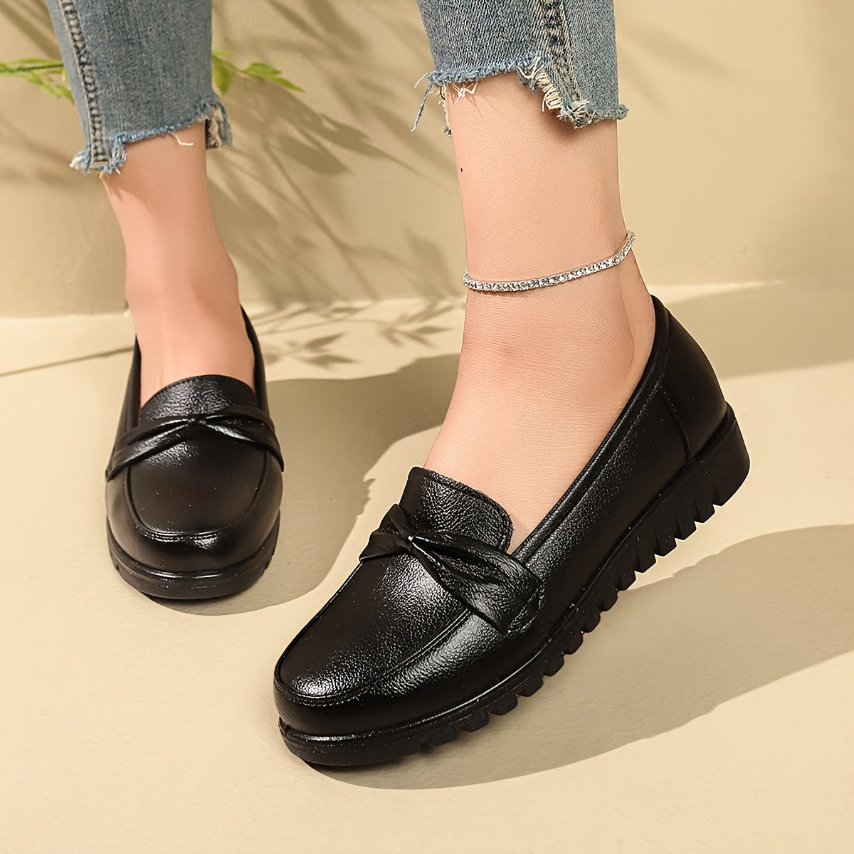 Chaussures plates à enfiler, confort chic