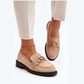Loafers femmes –classique avec talon bas et boucle dorée