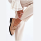 Loafers femmes –classique avec talon bas et boucle dorée
