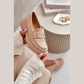 Loafers femmes – en cuir avec boucle métallique ronde