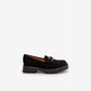 Loafers femmes – en cuir avec boucle métallique ronde