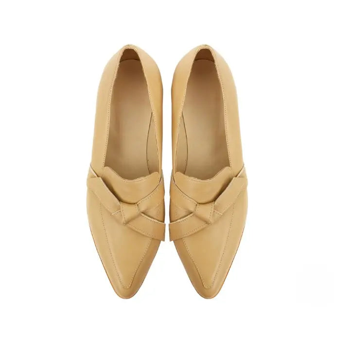 Mocassins Cuir Véritable – avec un nœud élégant àl’avan