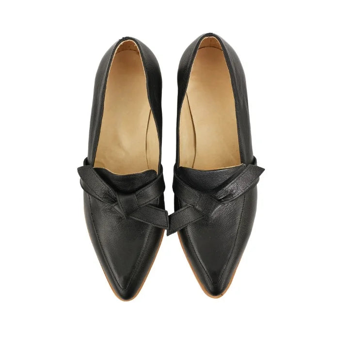 Mocassins Cuir Véritable – avec un nœud élégant àl’avan