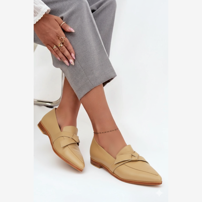 Mocassins Cuir Véritable – avec un nœud élégant àl’avan