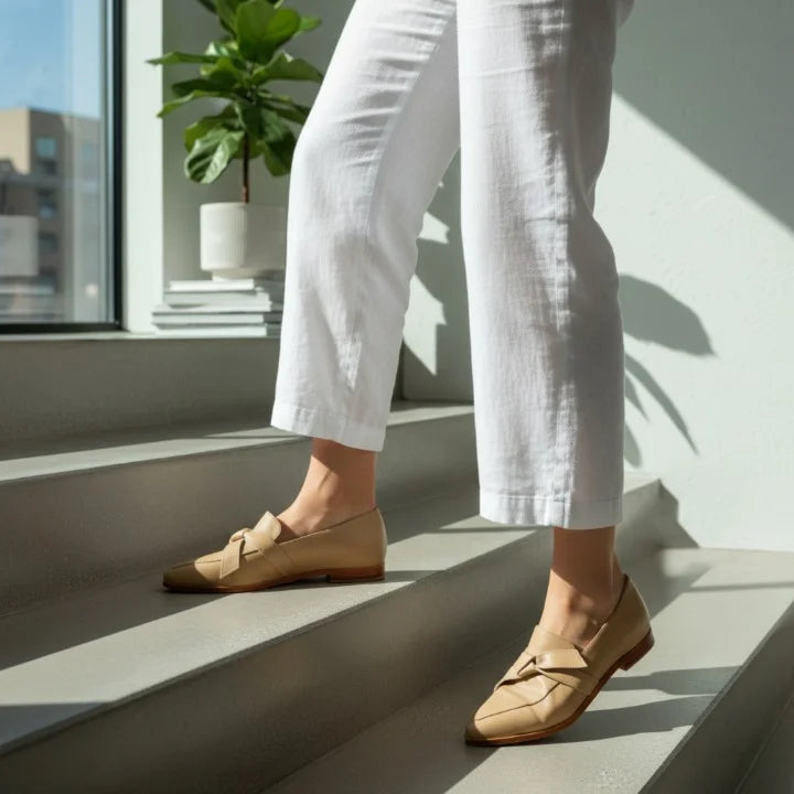 Mocassins Cuir Véritable – avec un nœud élégant àl’avan