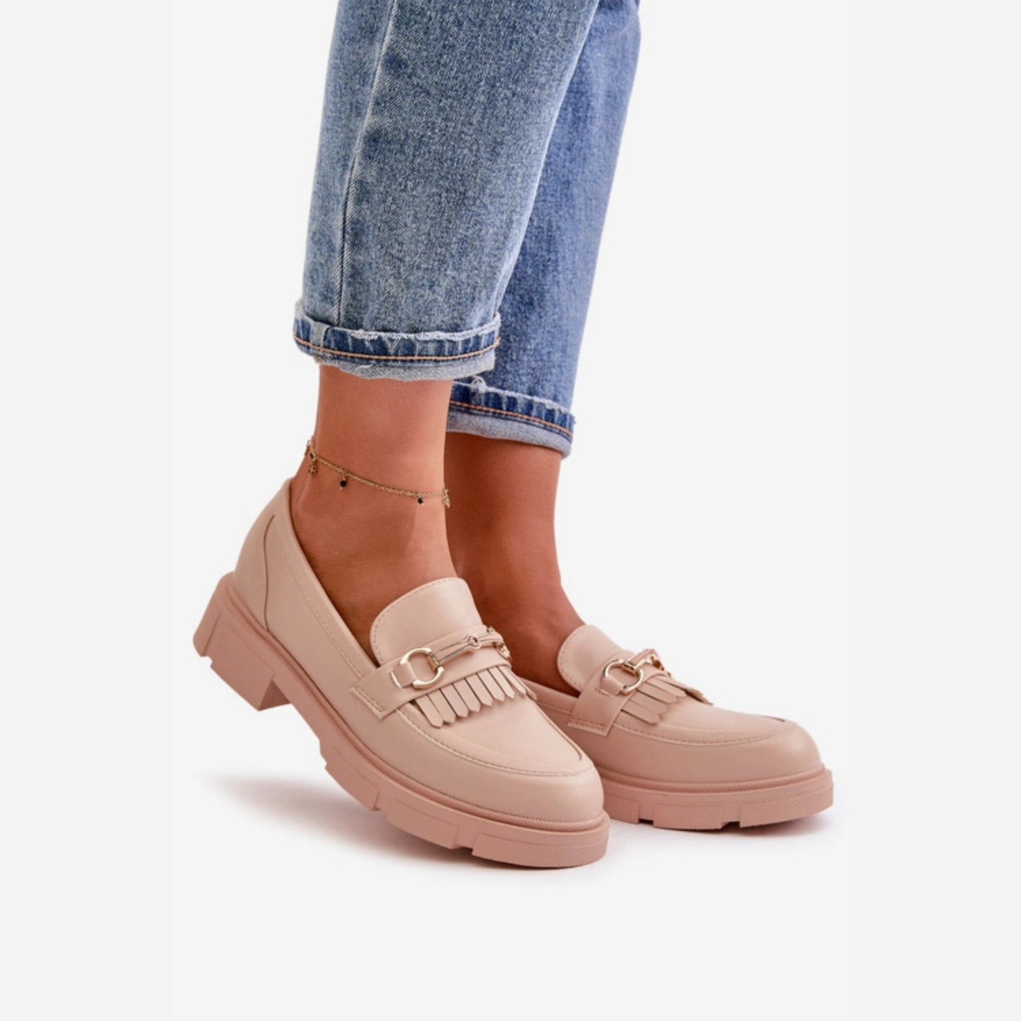 Loafers en cuir Détail Métallique – Style Moderne Confort