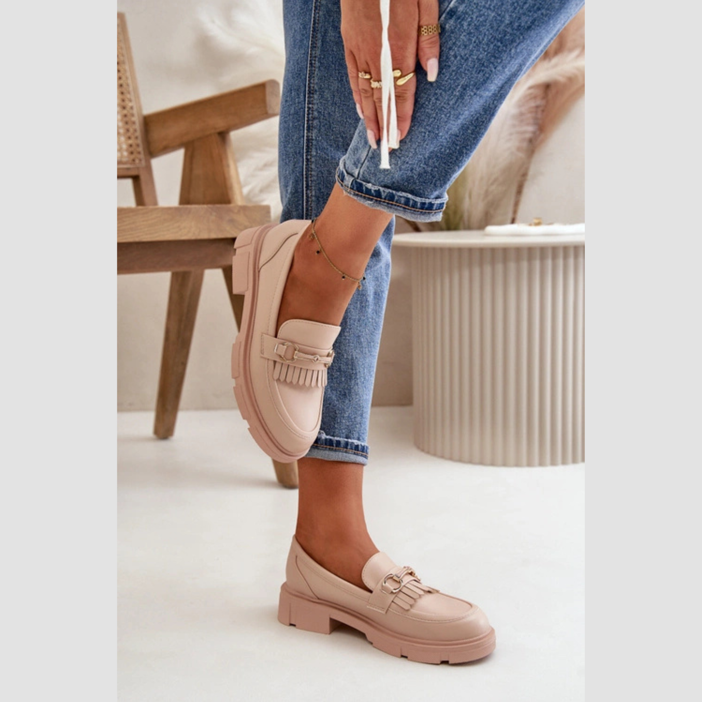 Loafers en cuir Détail Métallique – Style Moderne Confort