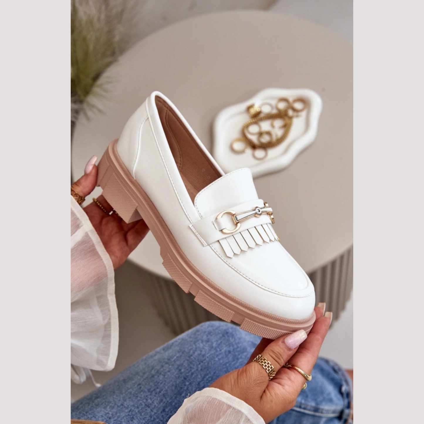Loafers en cuir Détail Métallique – Style Moderne Confort