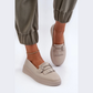 Loafer pampilles en cuir véritable pour femme