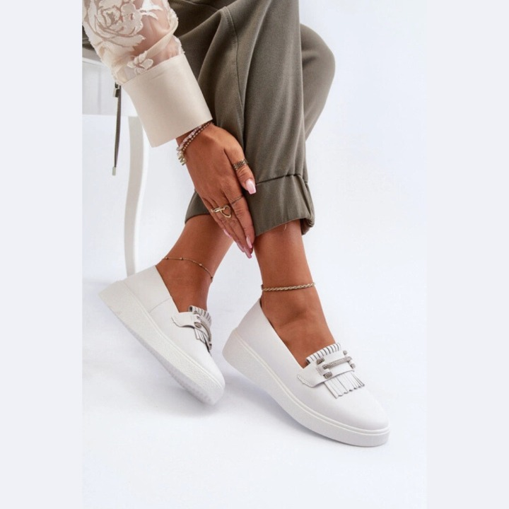 Loafer pampilles en cuir véritable pour femme