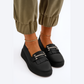 Loafer pampilles en cuir véritable pour femme