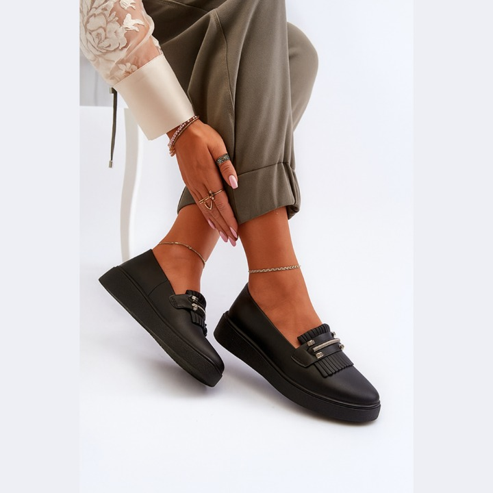 Loafer pampilles en cuir véritable pour femme