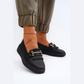 Loafer pampilles en cuir véritable pour femme