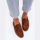 Mocassins à lacets avec œillets argentés