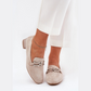 Loafers élégance confort, petit talon et boucle métallique