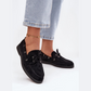 Mocassins à lacets avec œillets argentés