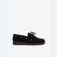 Mocassins à lacets avec œillets argentés