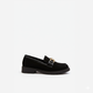 Loafers femmes –classique avec talon bas et boucle dorée