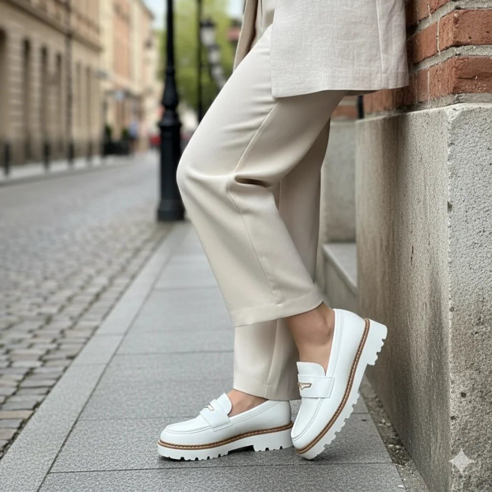 Loafers Chunky femmes cuir – épais Semelle de haute qualité