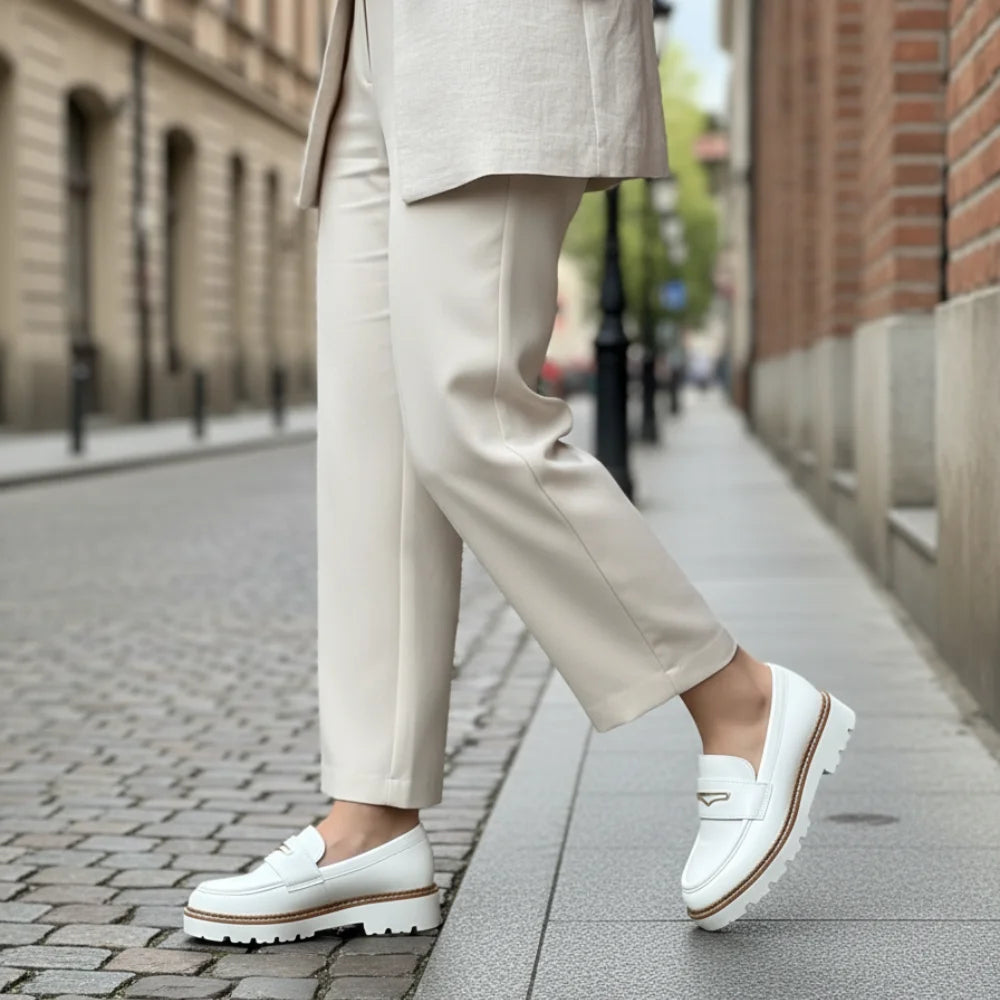 Loafers Chunky femmes cuir – épais Semelle de haute qualité