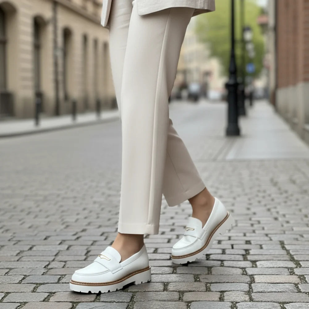 Loafers Chunky femmes cuir – épais Semelle de haute qualité