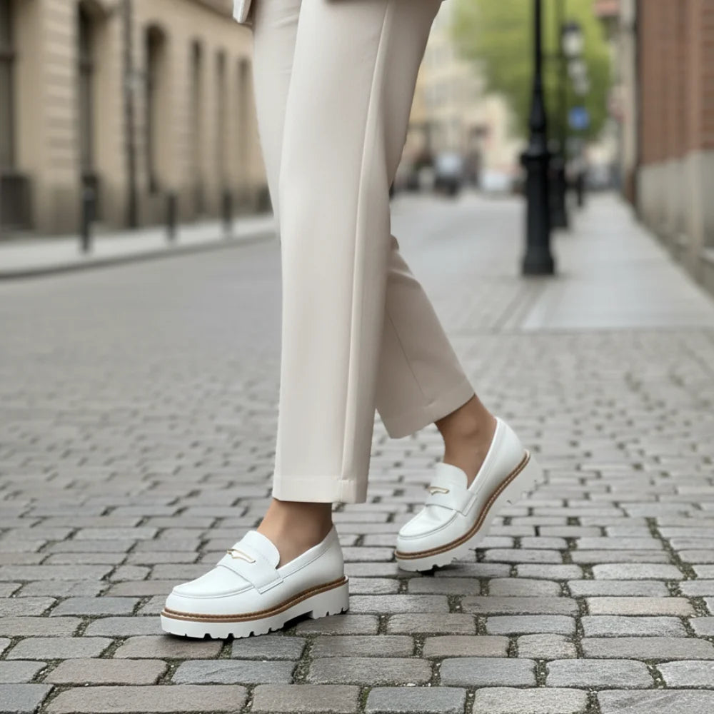 Loafers Chunky femmes cuir – épais Semelle de haute qualité