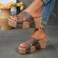 Sandales plateforme femme, style rétro