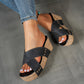 Sandales plateforme femme, style rétro