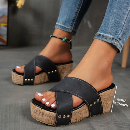 Sandales plateforme femme, style rétro