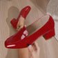 Mocassins femme, talon épais, élégance