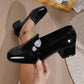 Mocassins femme, talon épais, élégance
