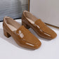Mocassins femme, talon épais, élégance